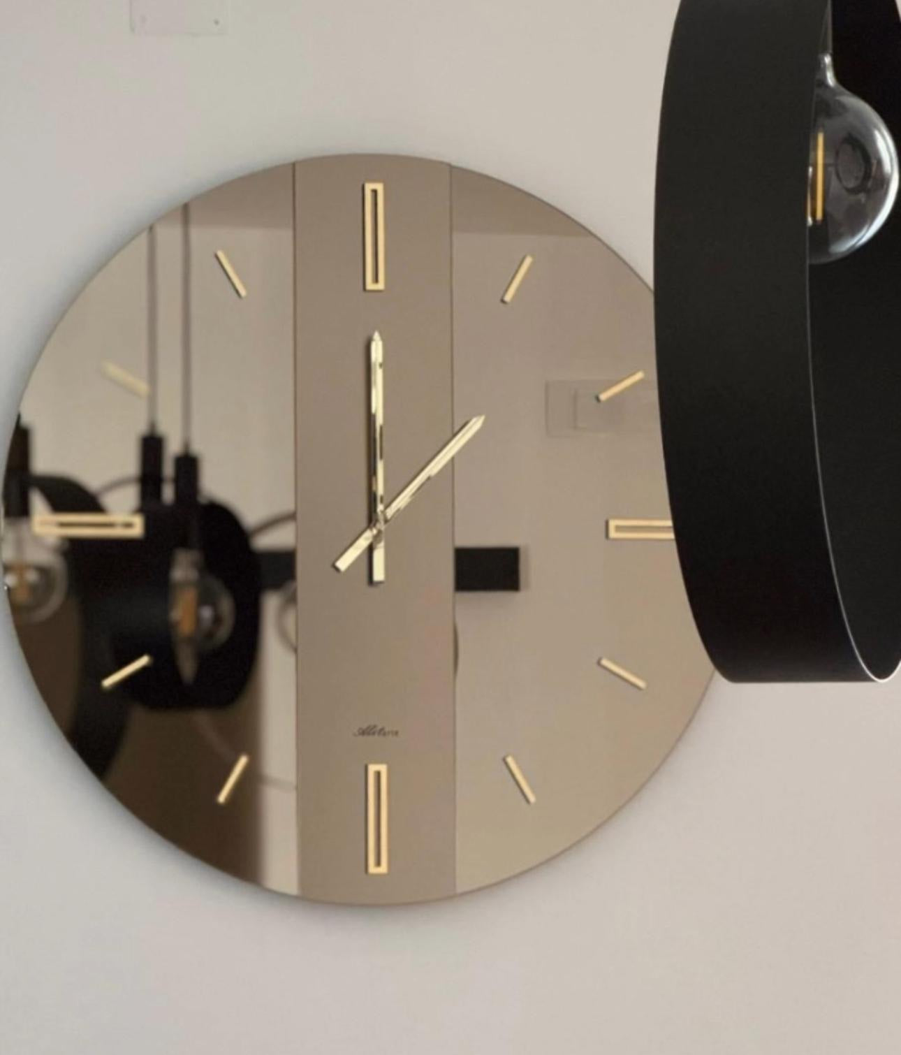 ABITARTE OROLOGIO DA PARETE SATINATO E SPECCHIO BRONZO