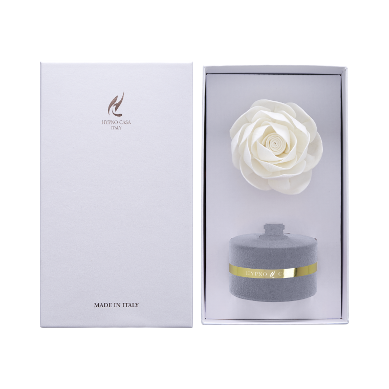 Diffusore con fiore Rosa effetto velluto cofanetto gift Orchidea Nera 60 ML
