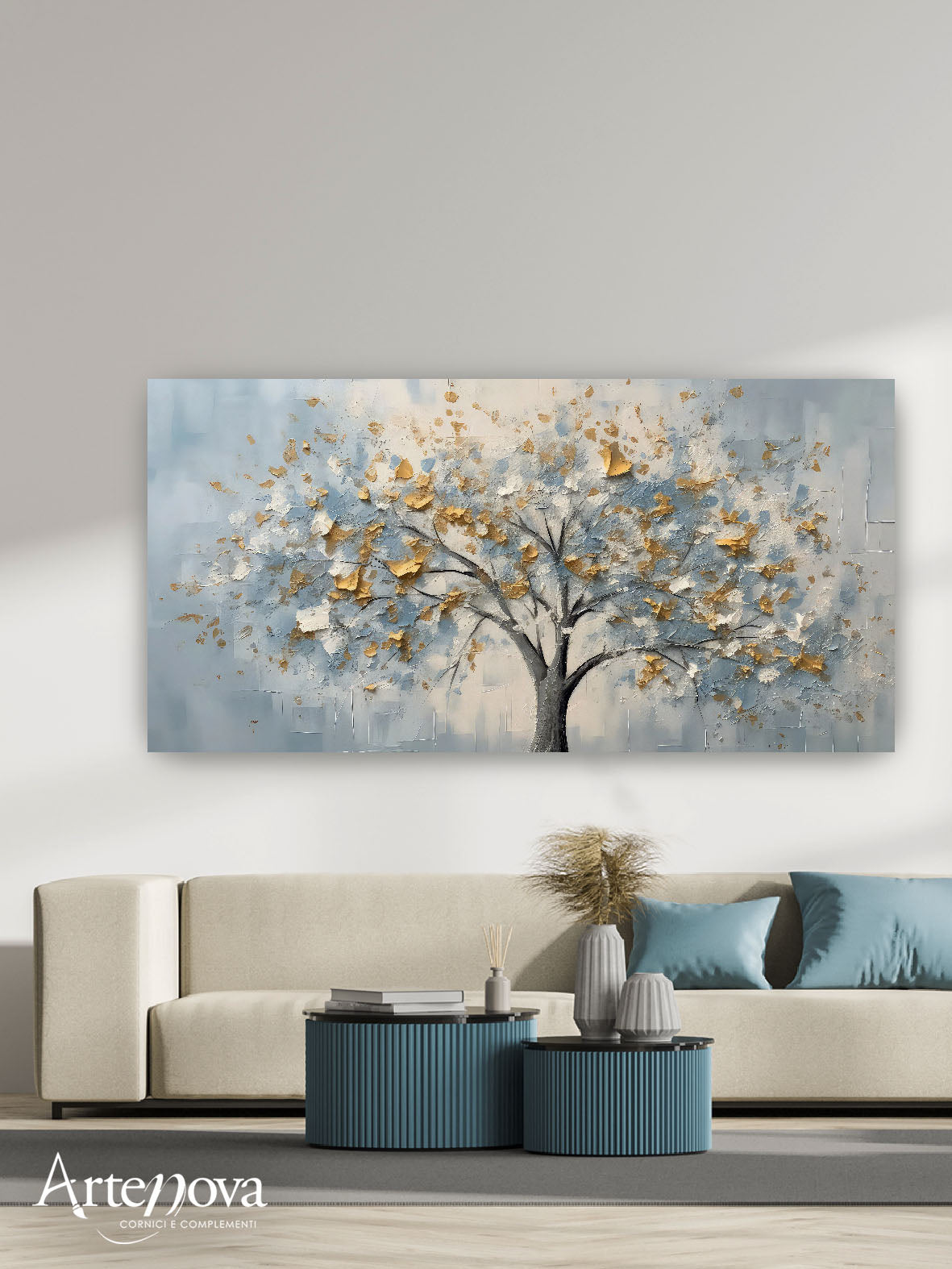 Quadro moderno Floreale Blue Tree