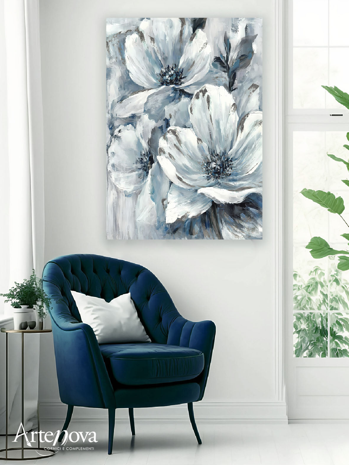 Quadro moderno floreale Blue Flower 2