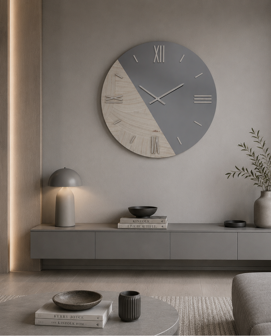 ABITARTE OROLOGIO DA PARETE IN SPECCHIO ACARDIA FUME'