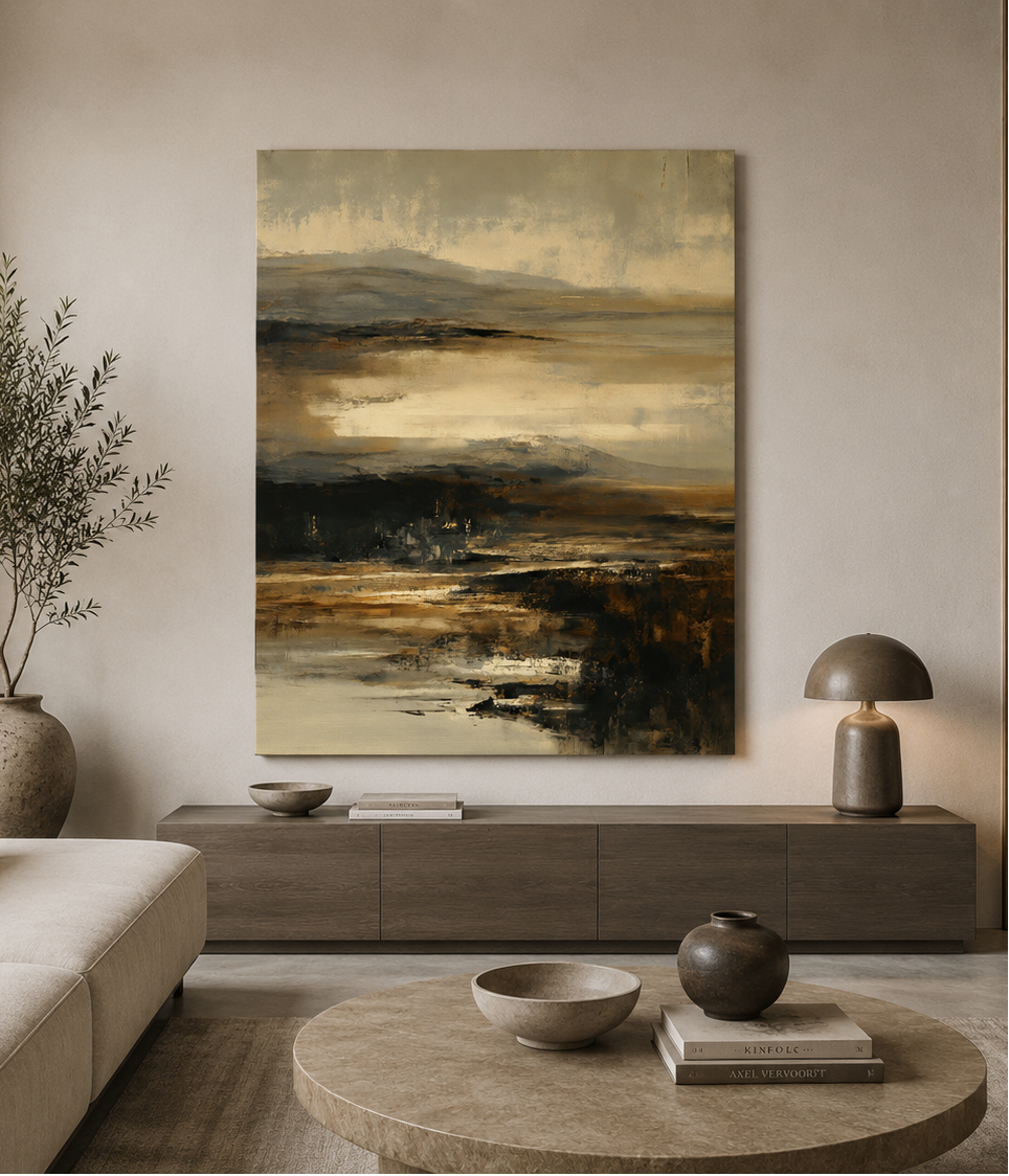 Quadro moderno Astratto Orizzonte Dorato