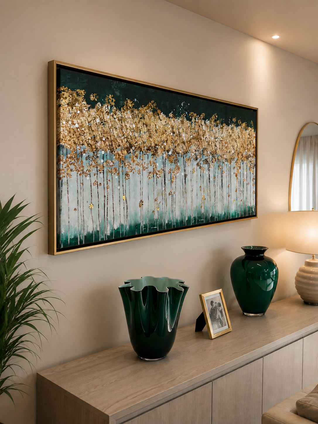 Quadro moderno Astratto GB04 cornice ottone