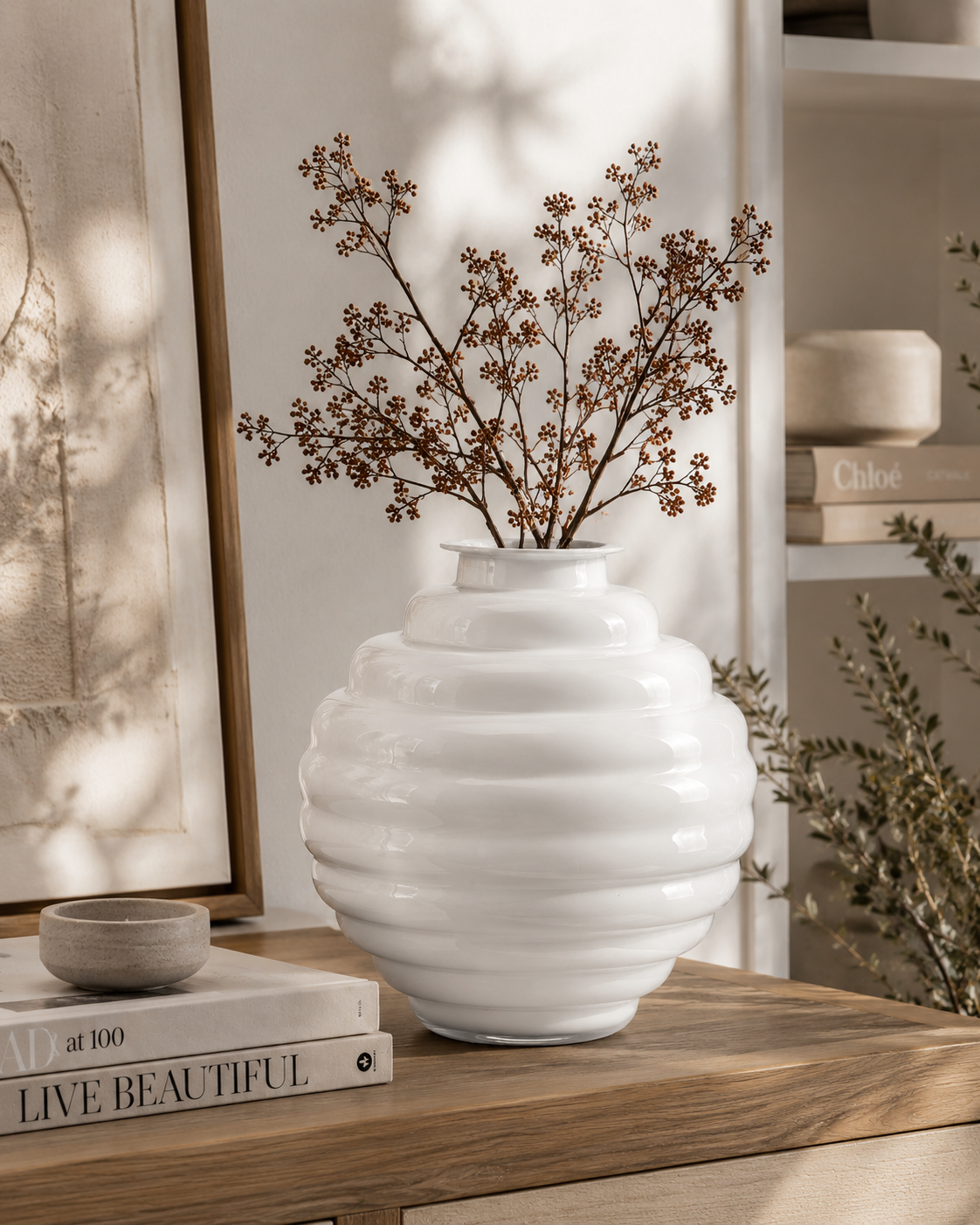 Vaso Anelli Onlylux Bianco 31 cm