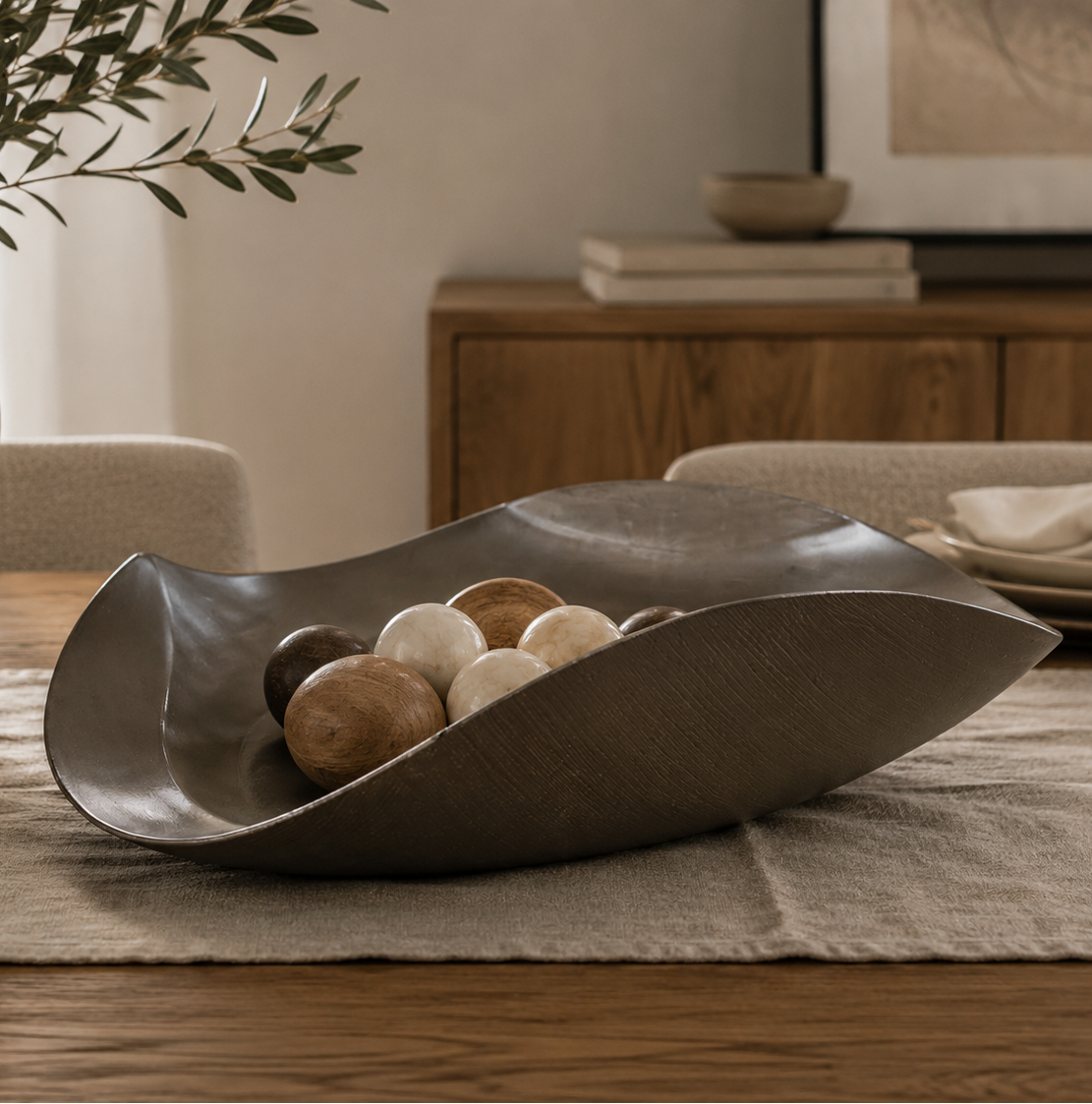Centrotavola Nicchio CIOCCOLATO  Onlylux 40cm