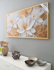 Quadro moderno floreale Gold Bouquet cornice minimal oro