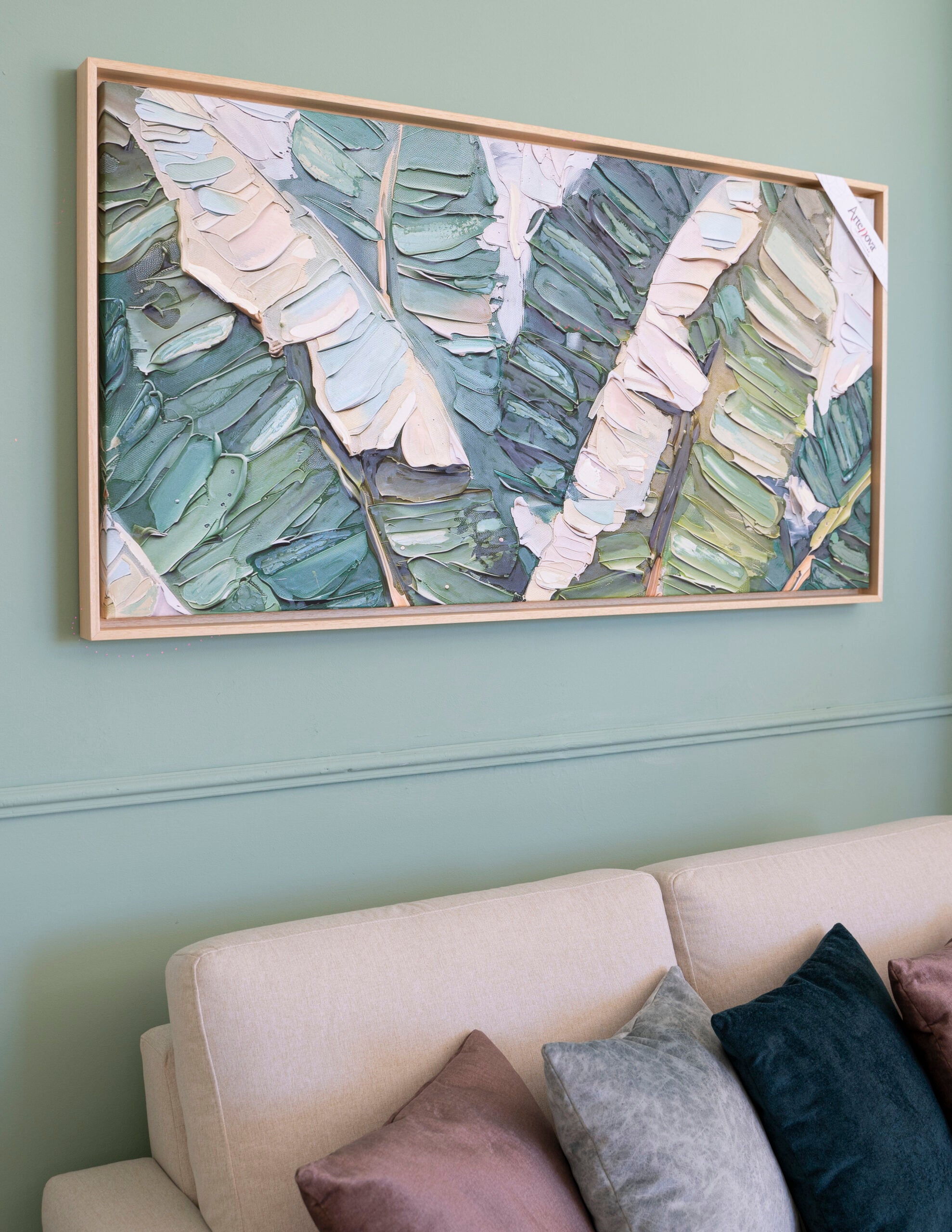 Quadro moderno Astratto Amazzonia cornice legno naturale minimal