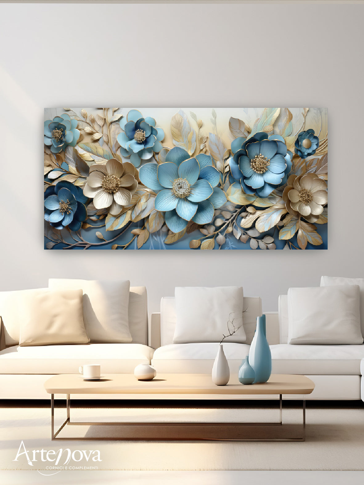 Quadro moderno Floreale  Eleganza Azzurra