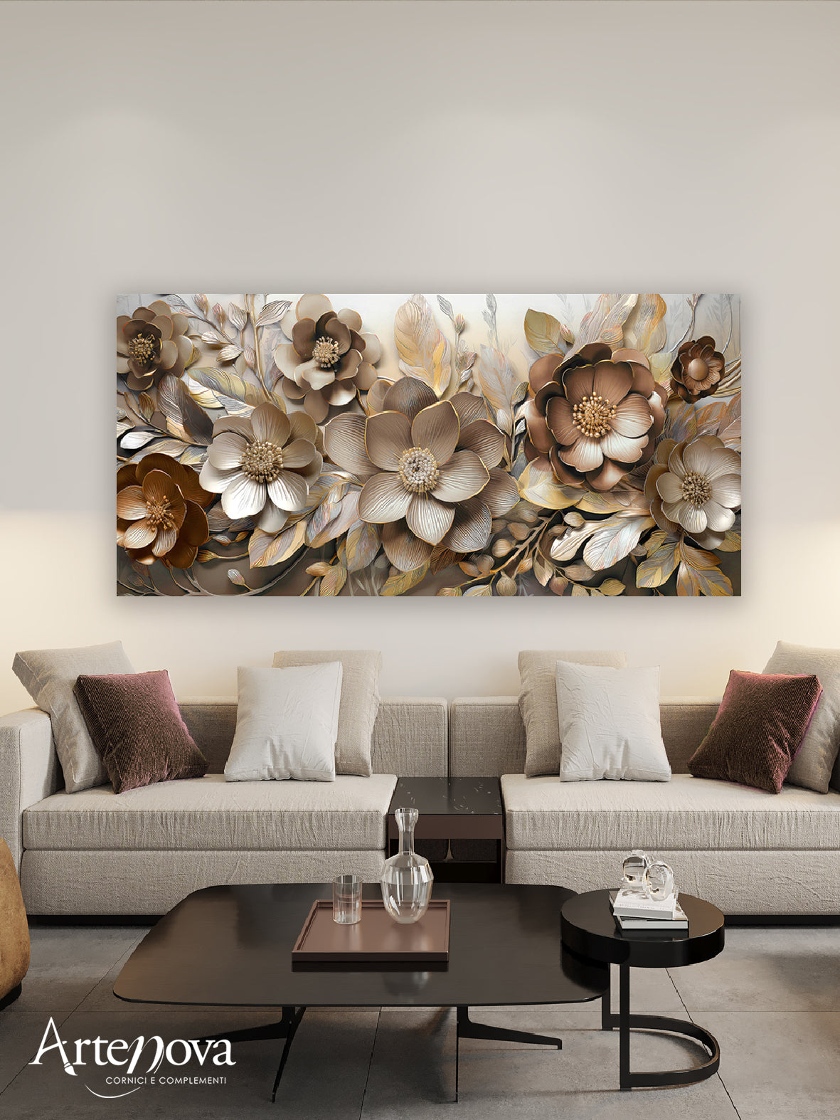 Quadro moderno Floreale Eleganza Brown