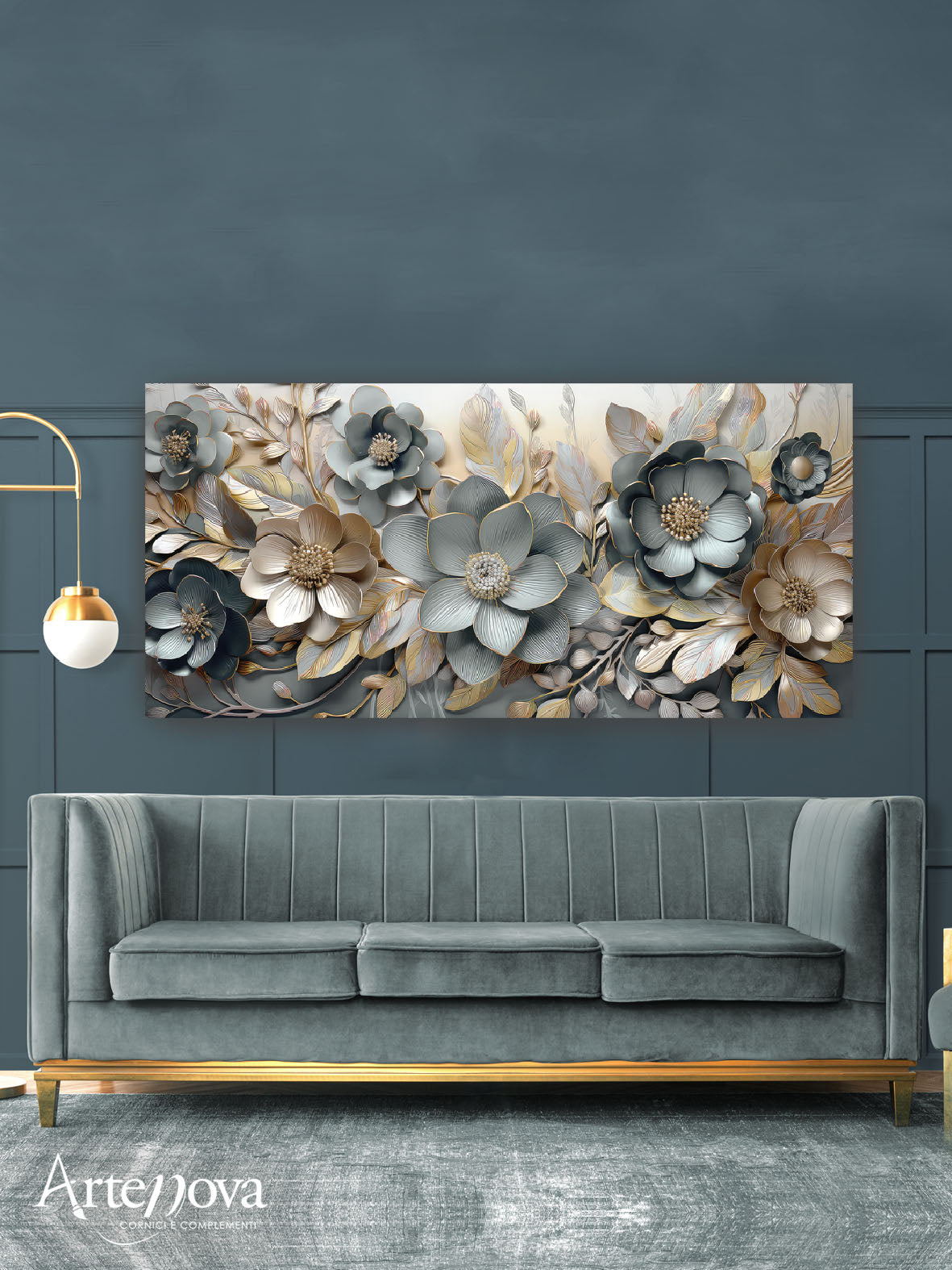 Quadro moderno Floreale Eleganza Grey