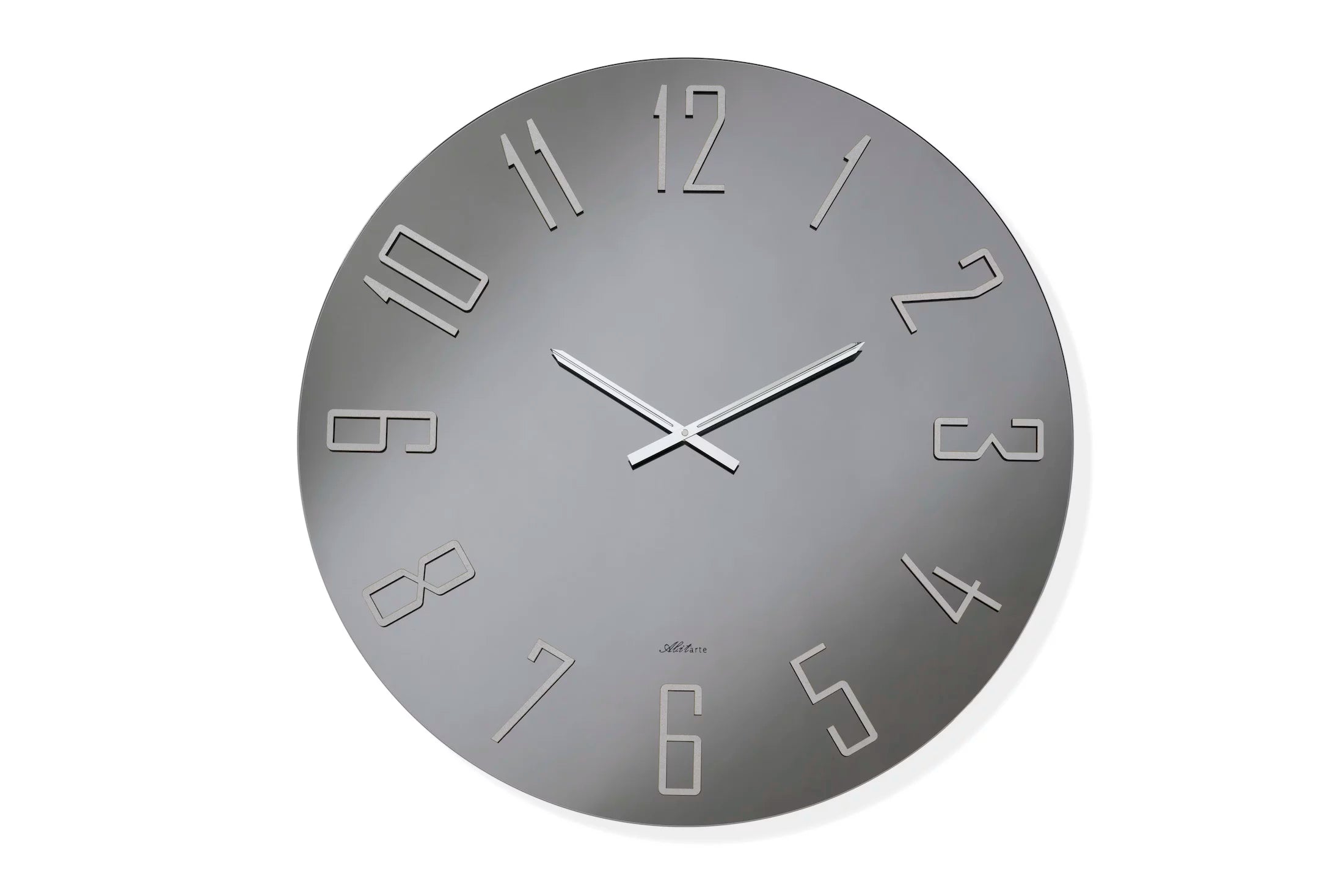ABITARTE OROLOGIO  ARANEI  DA PARETE IN SPECCHIO FUME' ARGENTO