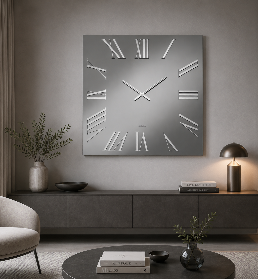 ABITARTE OROLOGIO  MINERVA  DA PARETE IN SPECCHIO LUCIDO FUME'