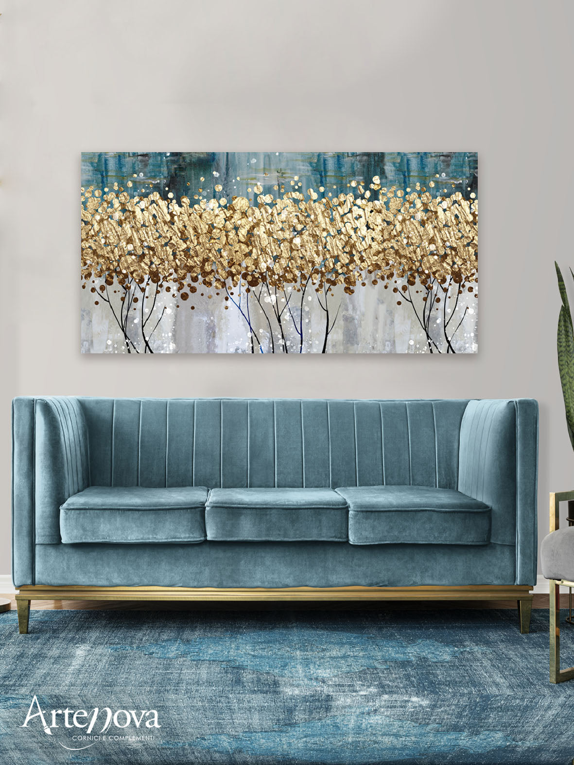 Quadro moderno floreale Golden tree