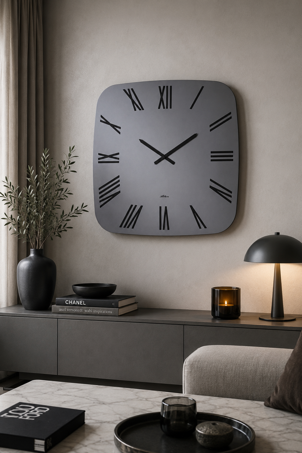 ABITARTE OROLOGIO  INFINITY DA PARETE IN SPECCHIO FUME' SATINATO