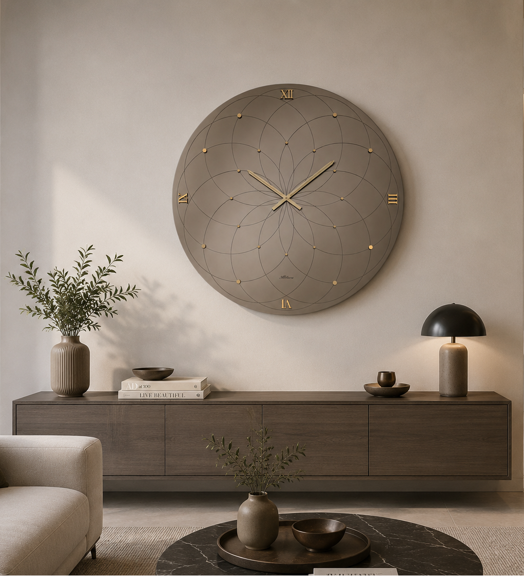 ABITARTE OROLOGIO LINE  DA PARETE IN SPECCHIO LUCIDO BRONZO