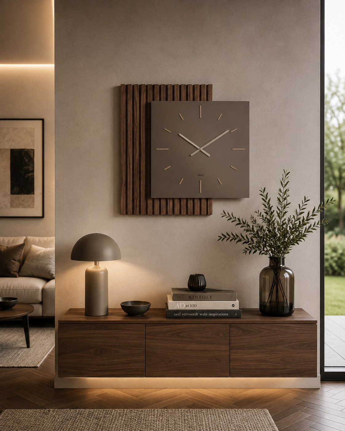 ABITARTE OROLOGIO BELTRAN DA PARETE IN LEGNO CANNETTATO NOCE