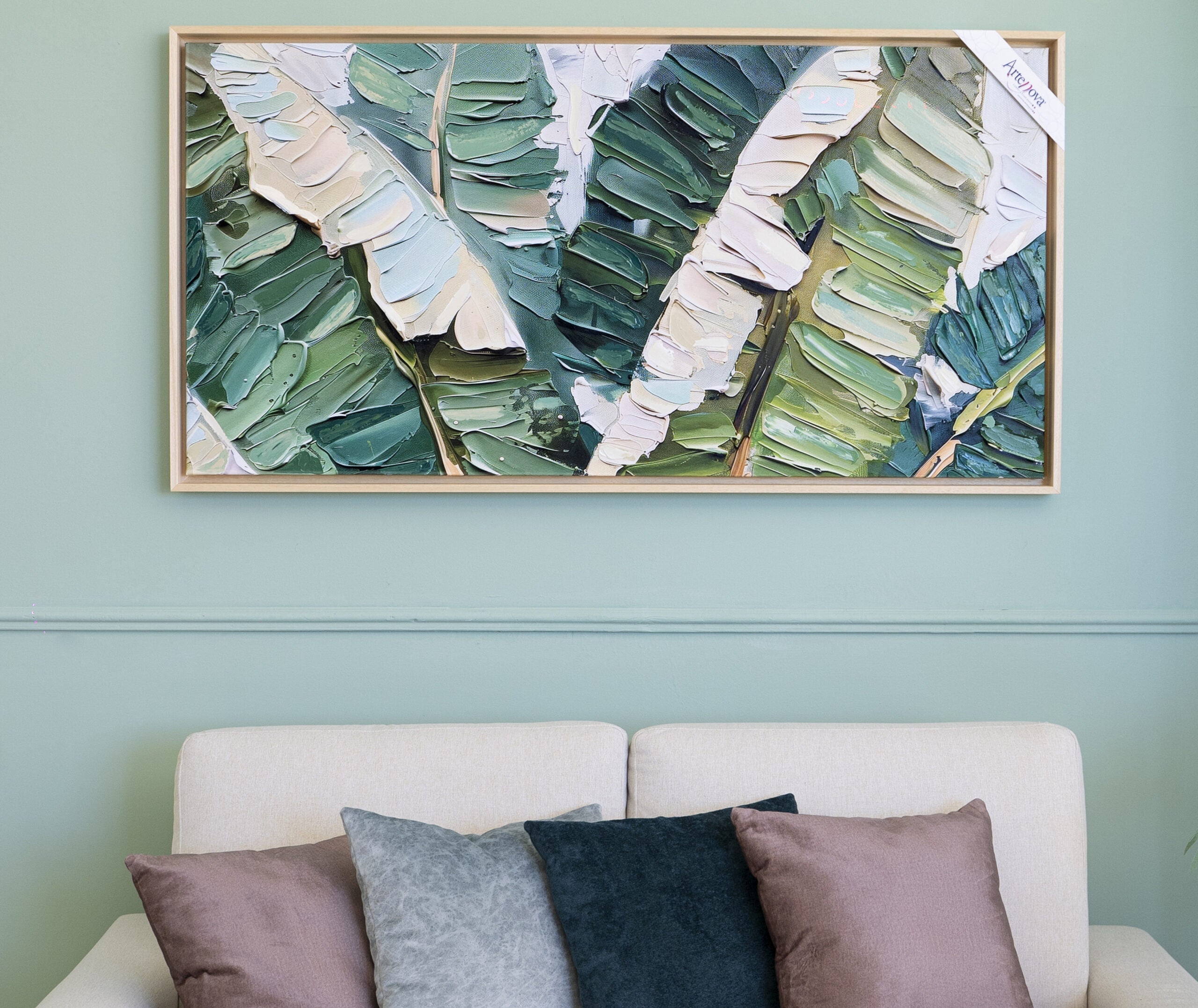 Quadro moderno Astratto Amazzonia cornice legno naturale minimal