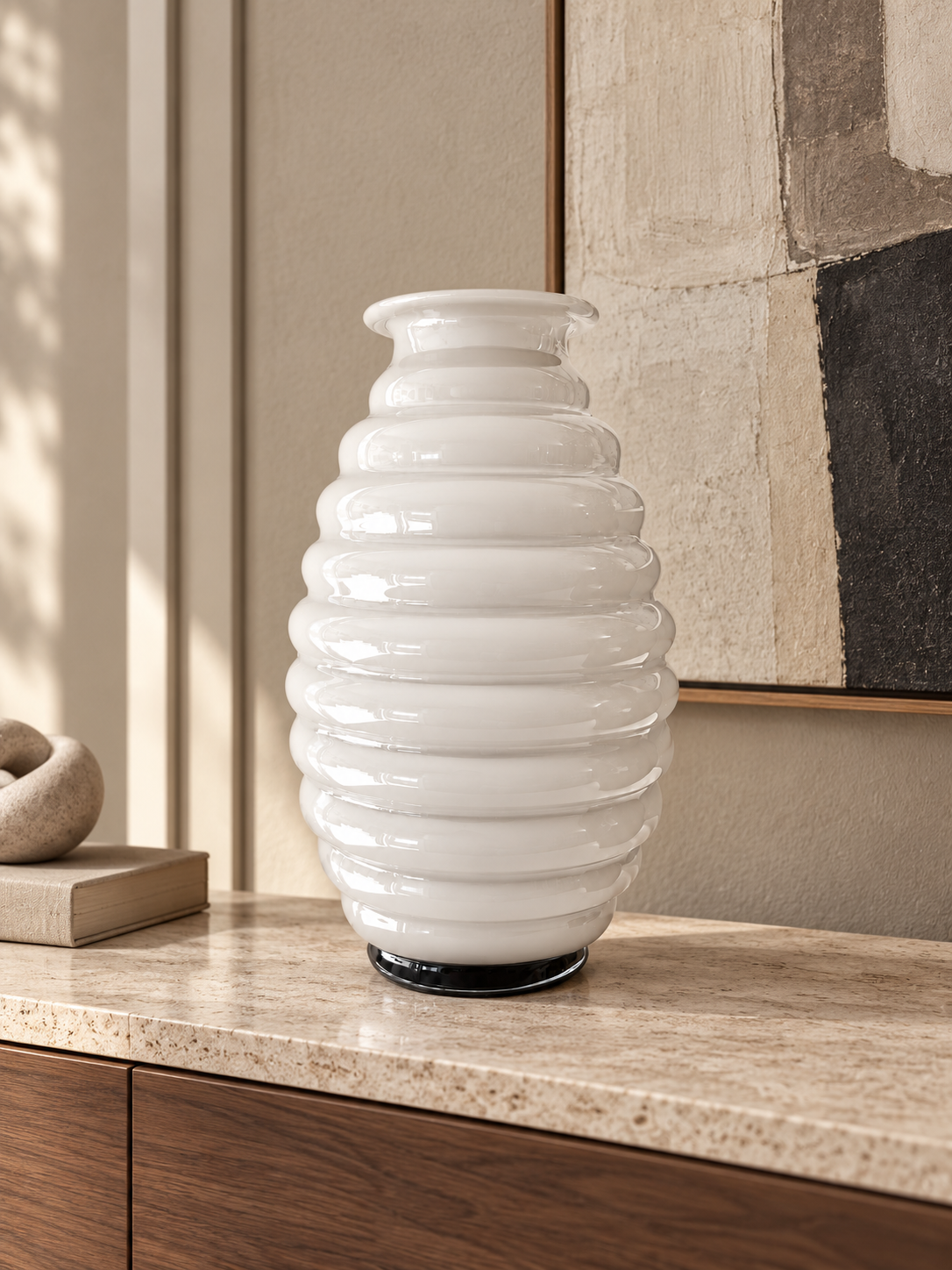 Vaso Anelli Onlylux Bianco 39 cm