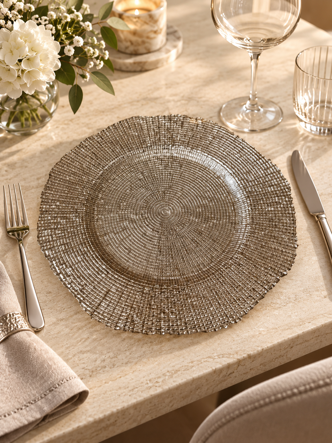 Piatto Aster Ginger/Silver Onlylux 33 cm