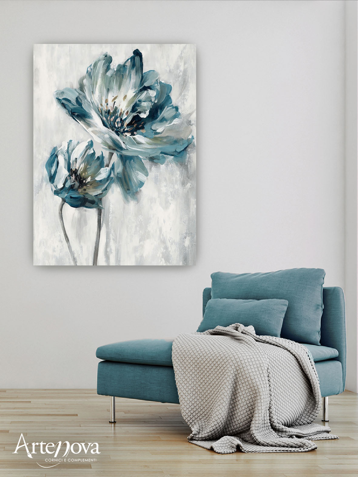 Quadro moderno floreale Blue Flower