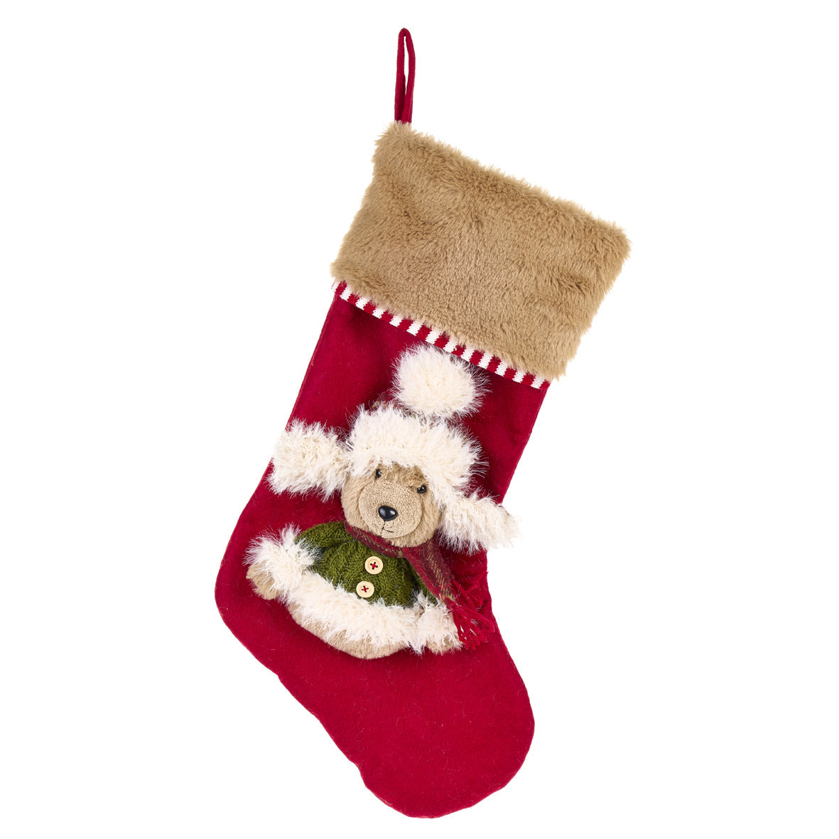 Calza Nuvole di stoffa con orso cappello sherpa