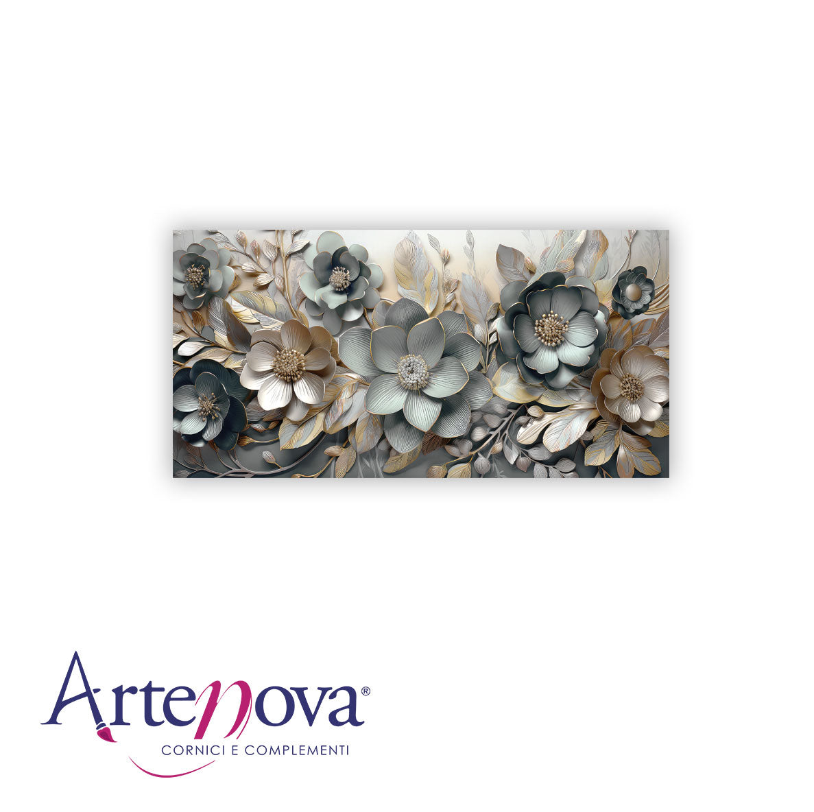 Quadro moderno Floreale Eleganza Grey