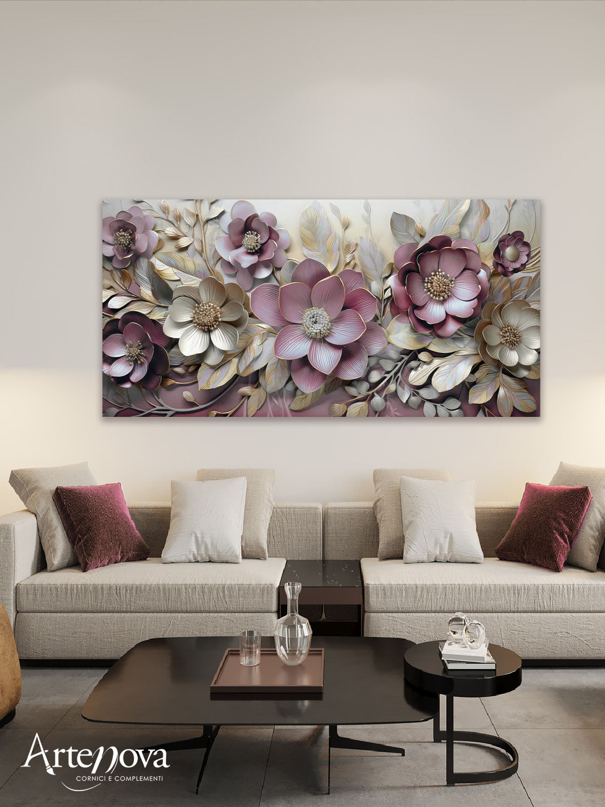Quadro moderno Floreale Eleganza Rosa