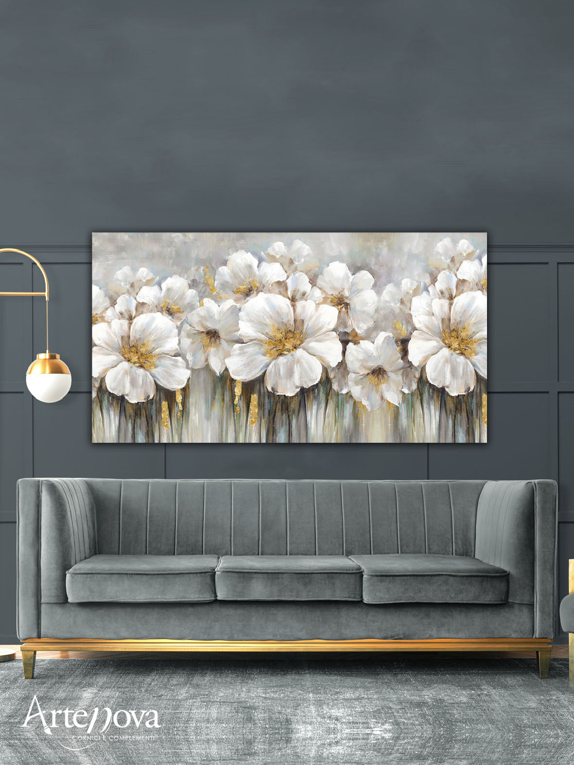 Quadro moderno floreale Gold Bouquet 2