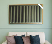 Quadro moderno Astratto Green Lines cornice oro minimal