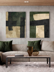 Quadro moderno Astratto Geometric Green 4