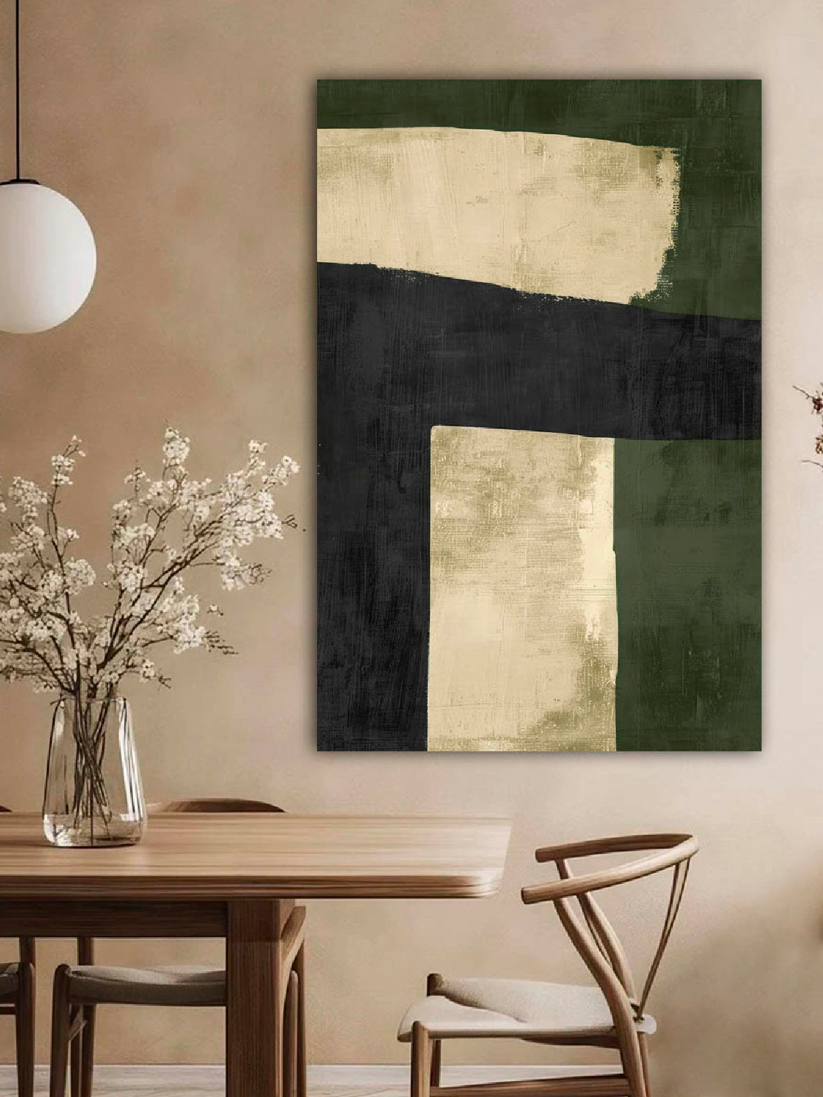 Quadro moderno Astratto Geometric Green 3
