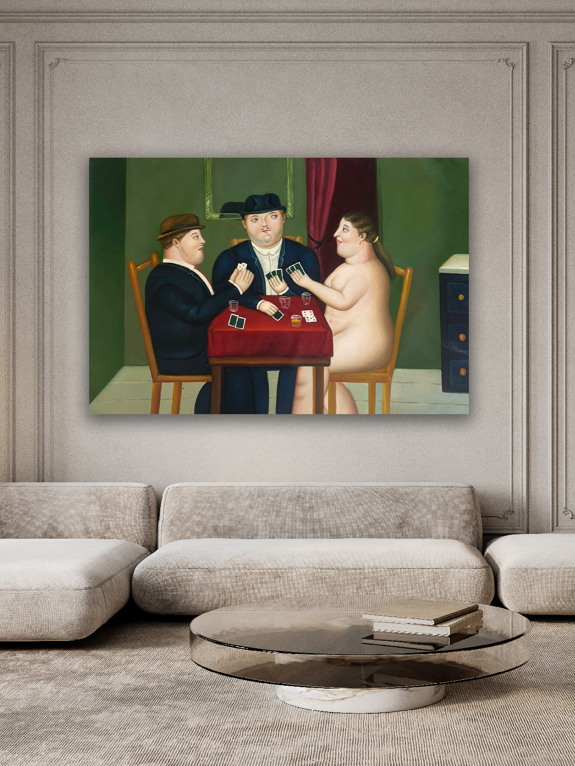 Fernando Botero i GIOCATORI A CARTE  tela stampata canvas