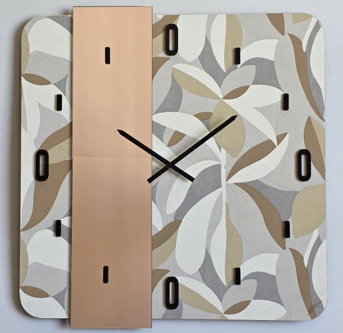 Orologio da Parete Abitarte  Moderno Linear  Ficus Grigio
