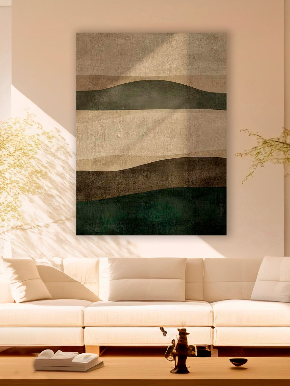 Quadro moderno Astratto Onde Green
