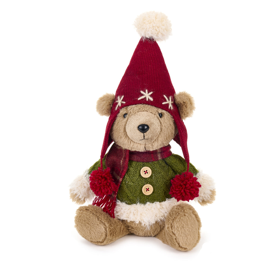 Orso seduto con cappello sherpa