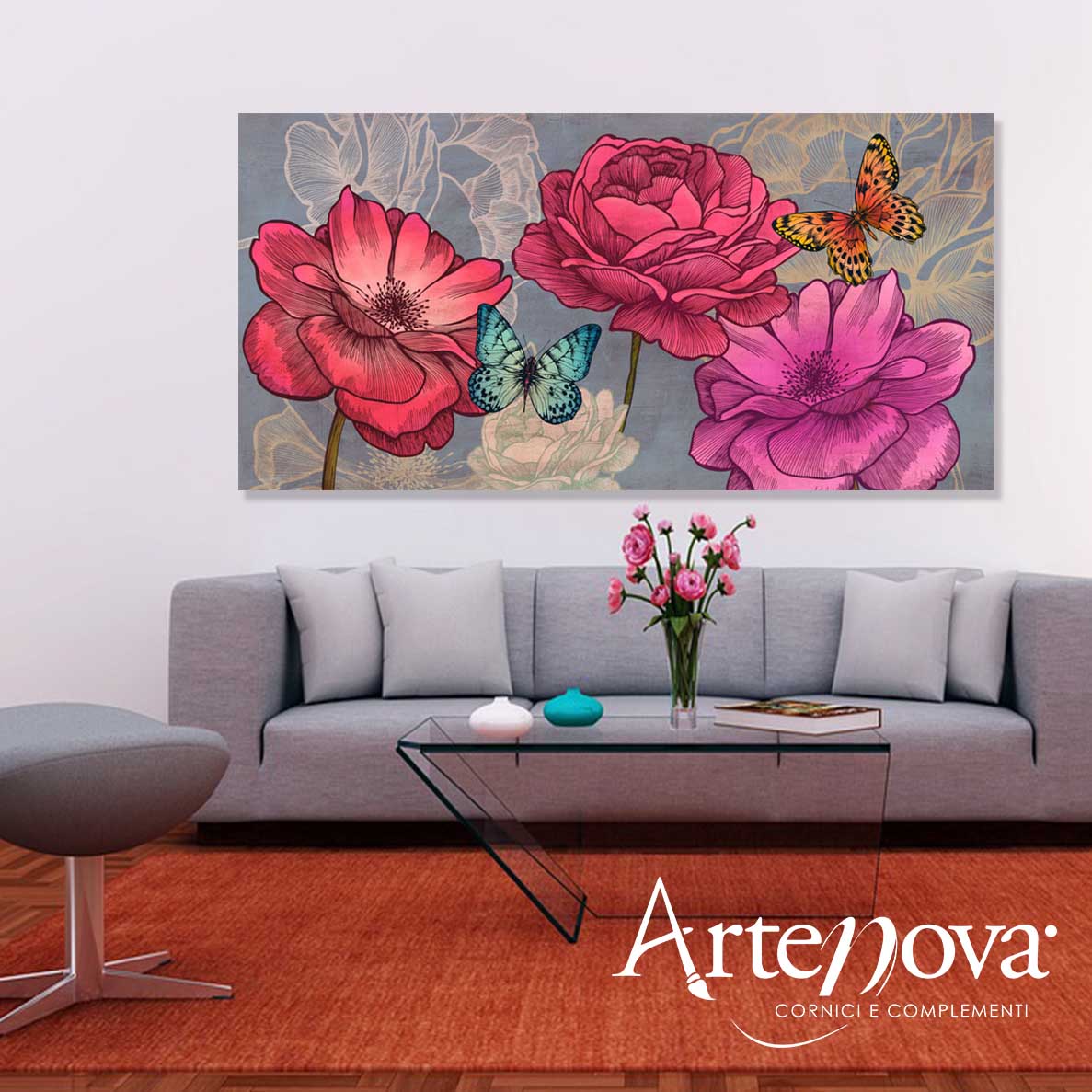 Quadro moderno floreale 2CG4148