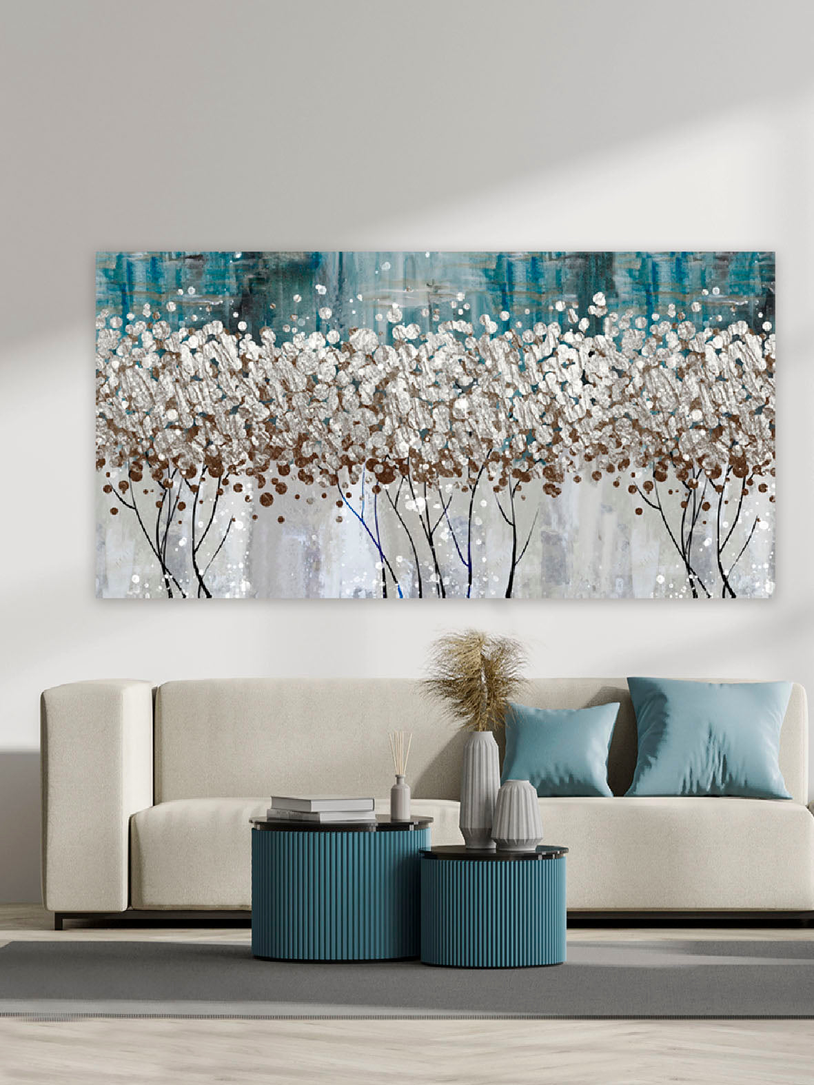 Quadro moderno floreale Silver tree