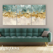 Quadro moderno Green Horizon Set da 3 pezzi